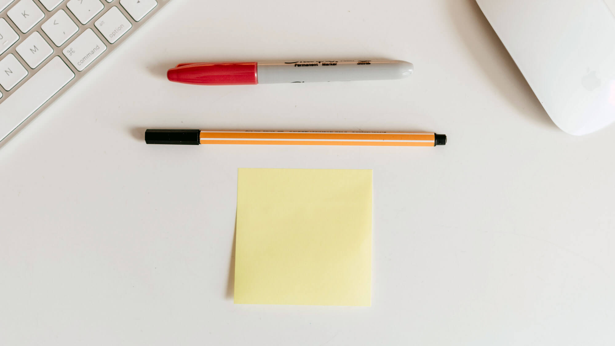 A Post-It note on a table